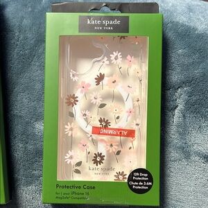 Kate Spade Pink and Brown Floral iPhone 16 Case